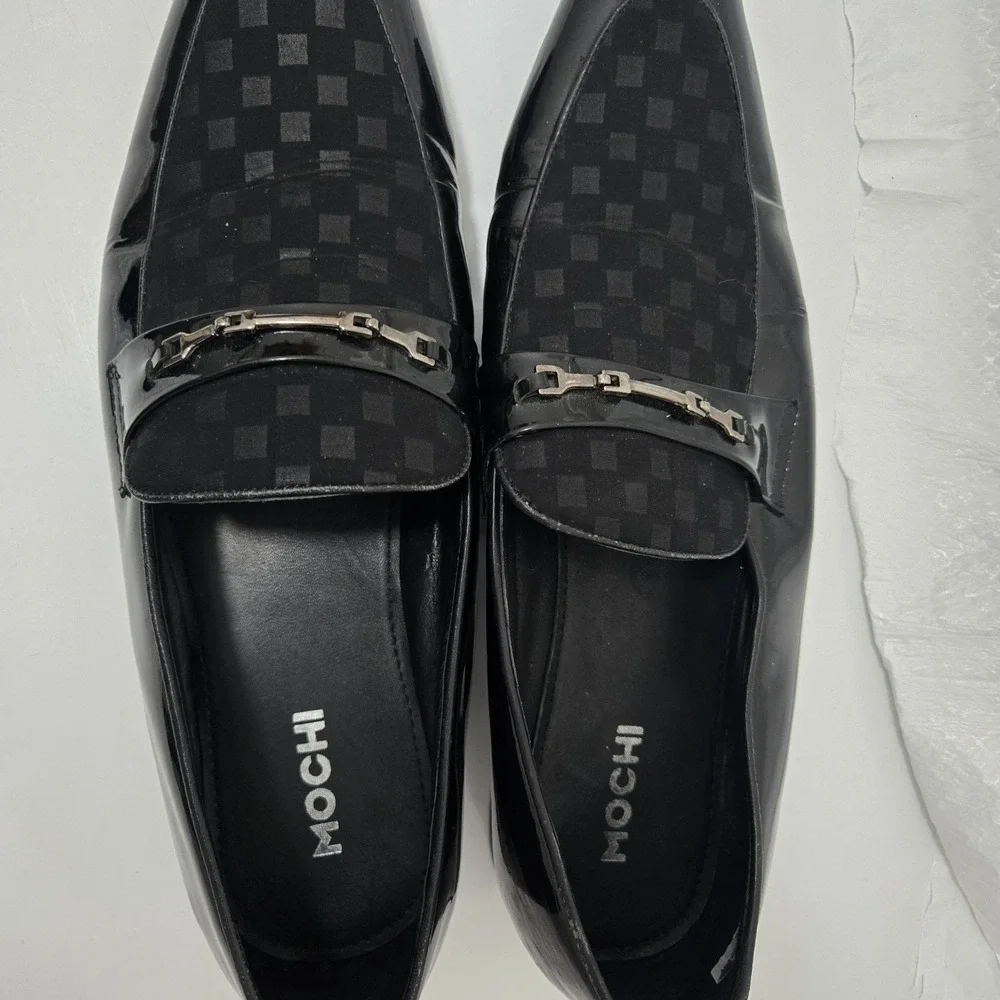 Mochi Men Bit Loafers Size 13 M Slip On Black Leather Shoes Soft leather